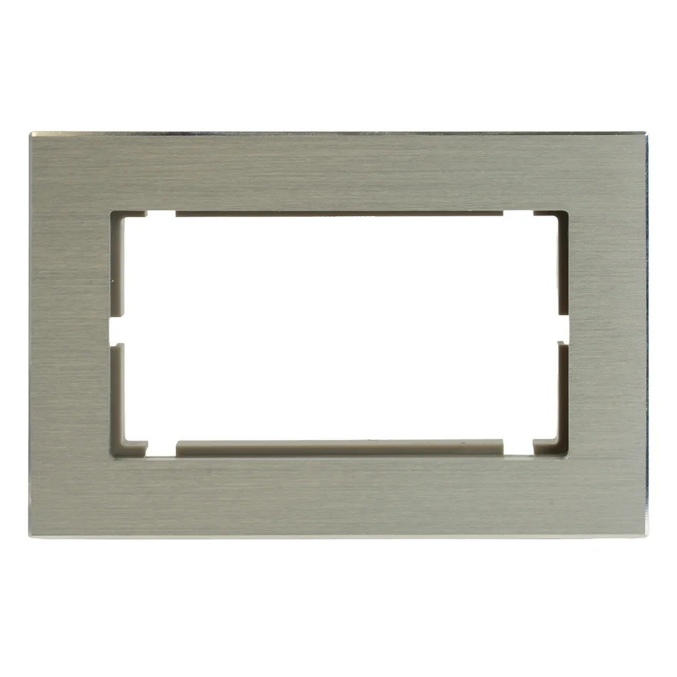 Рамка двухместная (без перемычки) STEKKER Катрин серебро металл (MFR00-7012-03) Рамка двухместная (без перемычки) STEKKER Катрин серебро металл (MFR00-7012-03)