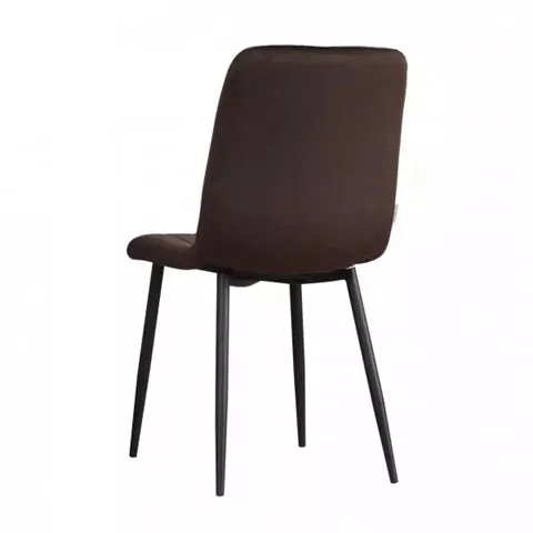 Стул Laos (DC811) ШОКОЛАДНО-КОРИЧНЕВЫЙ#h49 велюр, каркас черный КРУГЛЫЙ (00-00002626)