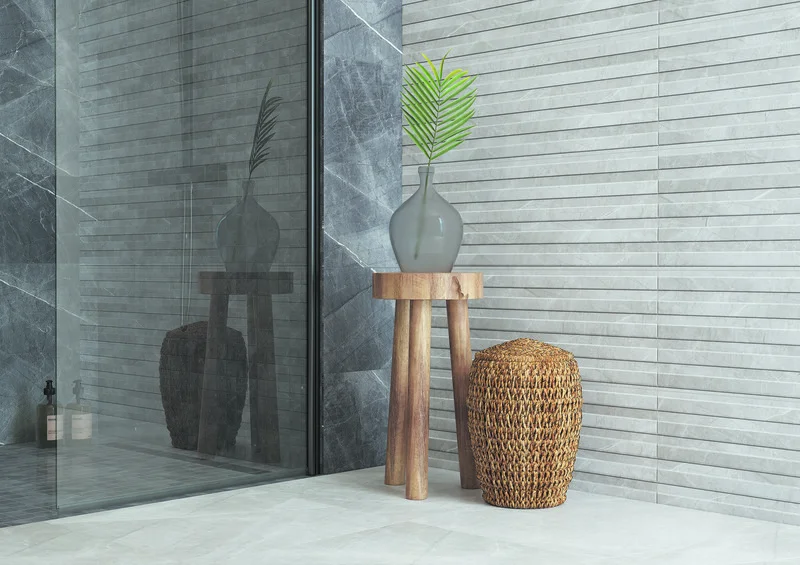 Плитка КЕРАМИН Канон-Р 7 900*300 (белый, структура "рейки")