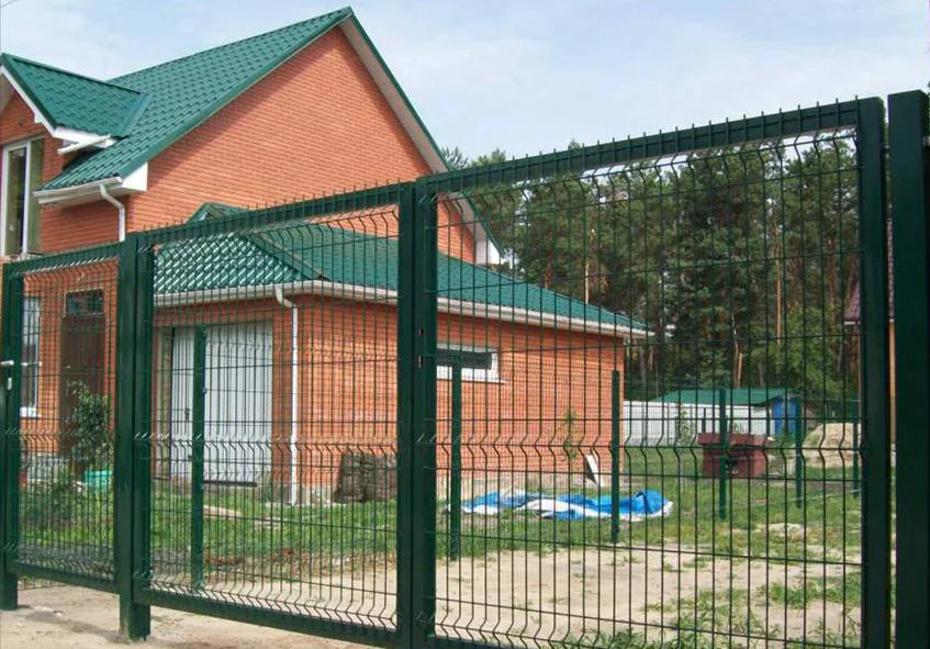 Ворота распашные 1,73*4м (заполнение - панель PROFI диам. прутка 5мм ячейка 200х50мм), зеленый RAL 6005