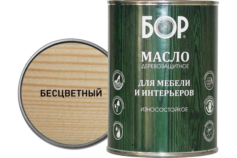 Масло для мебели и интерьеров Бор бесцветный 2л