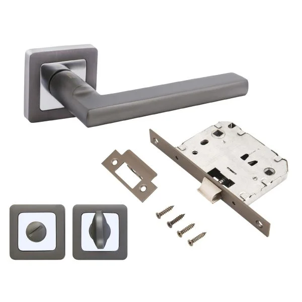 Комплект ручка и защ с фикс АЛЛЮР АРТ "ВЕНСАН" MBN+L7050S MBN+BK-S1 MBN (2640/S7050) графит