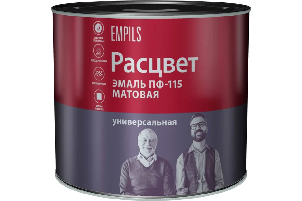 Эмаль ПФ-115 белая матовая 2,2кг Расцвет универсальная 0457,2313