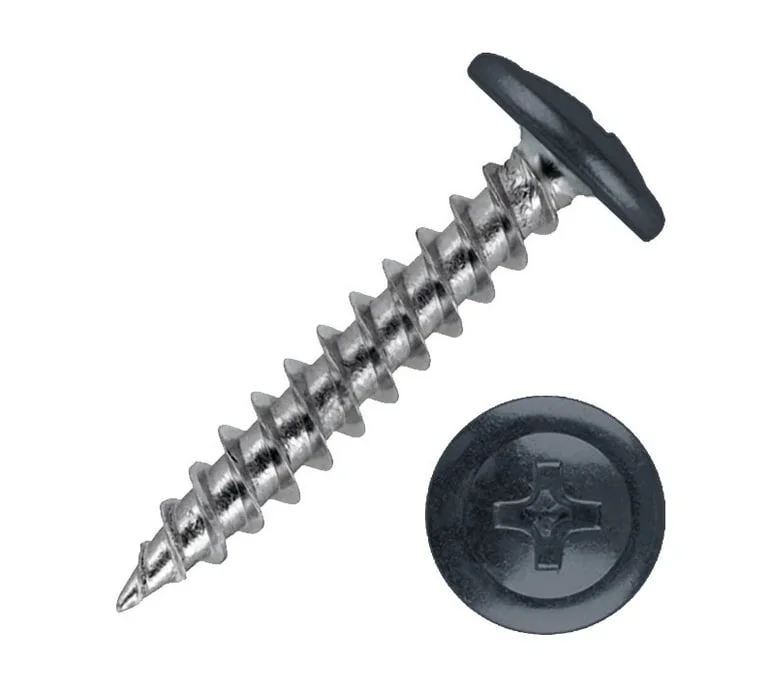 Саморезы с прессшайбой острие 4,2x19 RAL 7024 (уп 1000шт)