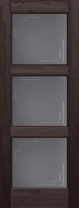 Дверь ОКА "Турин" стекло графит венге 60 (браш массив сосны)