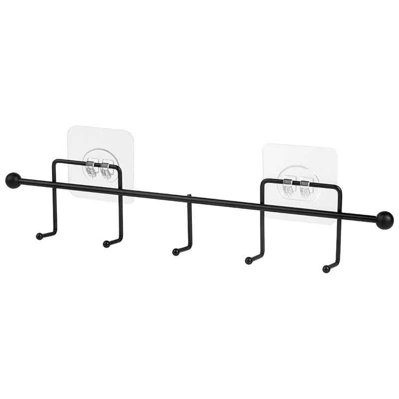 Вешалка с 5 крючками BLACK (крепление: самоклеящаяся основа) Вешалка с 5 крючками BLACK (крепление: самоклеящаяся основа)