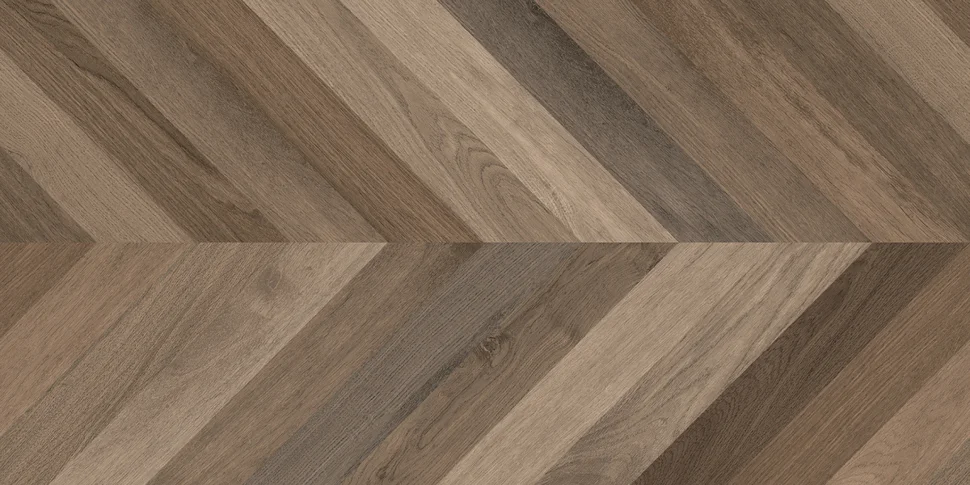 Керамогранит LAPARET Wood Latina Brown Chevron M коричневый 60х120 матовый карвинг