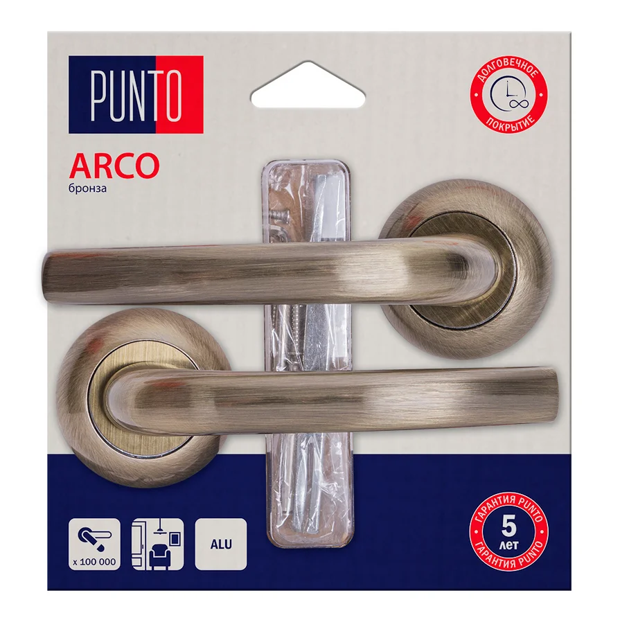 Ручка дверная PUNTO LM/A R.TL54.ARCO/HD ABG-6 бронза