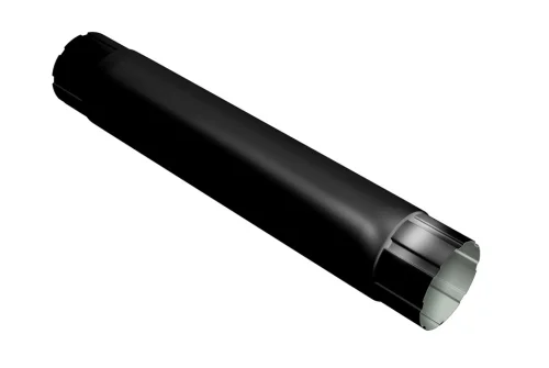 Труба круглая соединительная Optima, 90мм, 1м RAL 9005