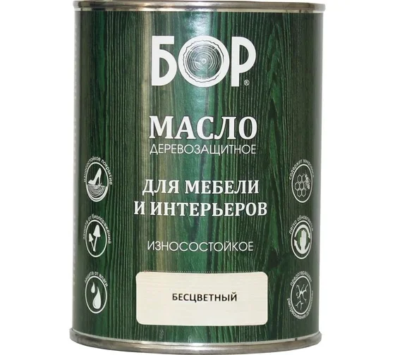 Масло для мебели и интерьеров Бор бесцветный 1л