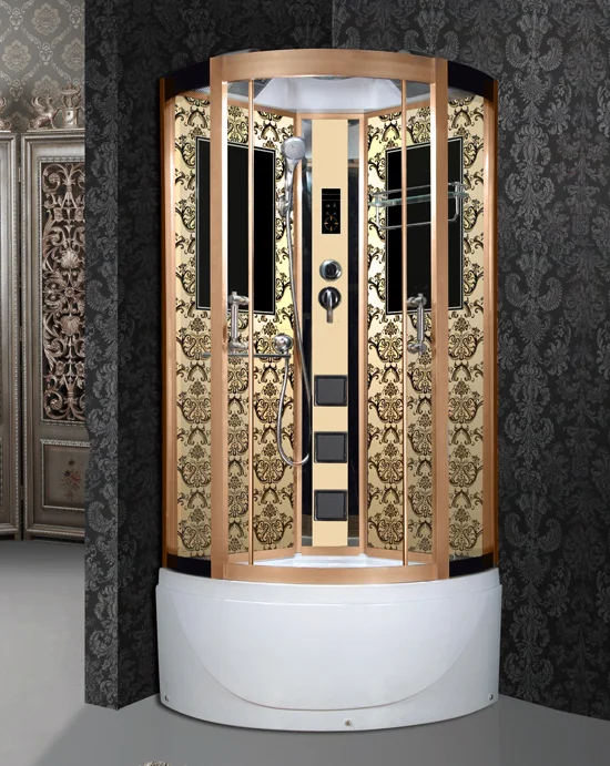 Кабина душевая NIAGARA 900x900х2150, высокий поддон, стенки ЗОЛОТО, арт. 7790G