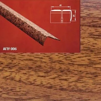 Порог АПУ 006 алюминиевый 1800*41*21 мм угловой наружный (14 дуб деревенский)