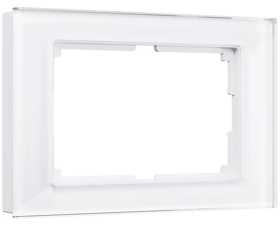 Рамка для двойной розетки Werkel Favorit, белый, стекло, WL01-Frame-01-DBL Рамка для двойной розетки Werkel Favorit, белый, стекло, WL01-Frame-01-DBL