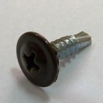 Саморезы с прессшайбой сверло 4,2x25 RAL 8017 (уп 500шт)