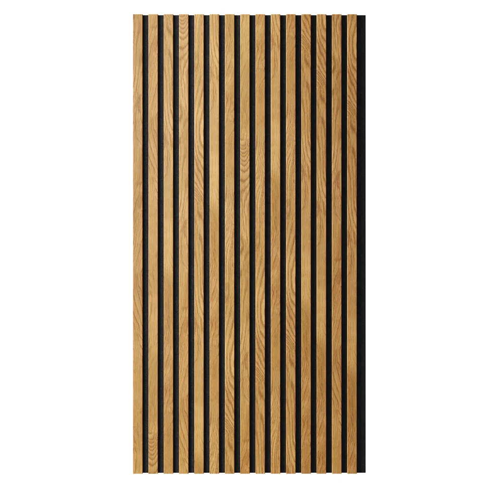 Панель акустическая гибкая ARTIVA, черный войлок, 1200х600х9мм, рейки МДФ 25х6мм, дуб золотой