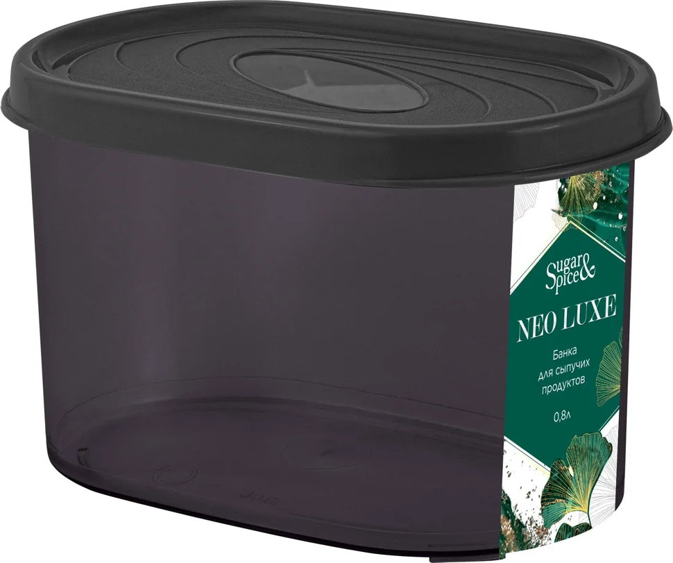 Банка для сыпучих продуктов NEO LUXE 0,8 л дымчатый кварц Банка для сыпучих продуктов NEO LUXE 0,8 л дымчатый кварц