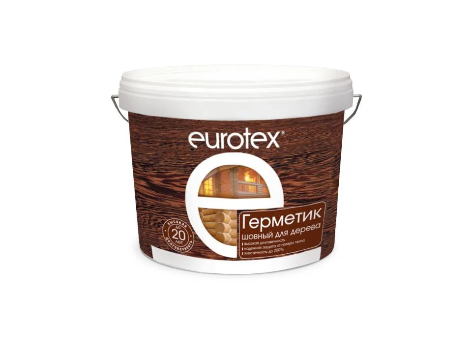 Герметик акриловый шовный EUROTEX для срубов 3 кг (орех) (Т-ра перевозки не ниже +5град)