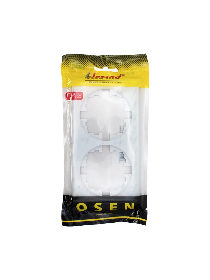 Рамка двухместная горизонтальная Lezard OSEN акриловая белая Рамка двухместная горизонтальная Lezard OSEN акриловая белая