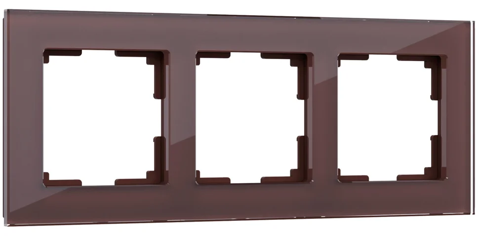 Рамка 3-местная Werkel Favorit, мокко, стекло, WL01-Frame-03