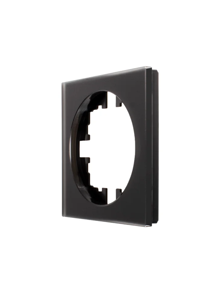 Рамка одноместная горизонтальная Lezard OSEN акриловая черная матовая