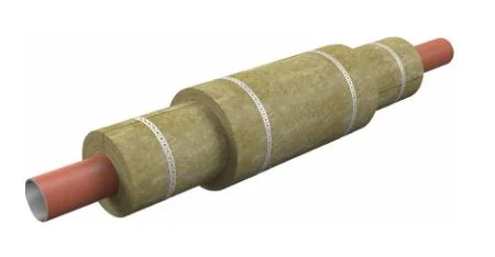 Цилиндры Роквул 40 x 114 мм кашированные фольгой (плотность 80кг/м3)