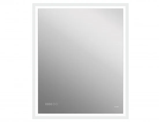 Зеркало Cersanit LED 080 design pro 70x85 с подсветкой часы с антизапотеванием прямоугольное