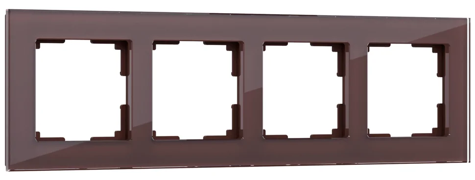 Рамка 4-местная Werkel Favorit, мокко, стекло, WL01-Frame-04