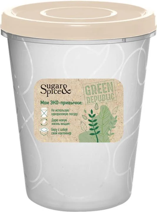 Контейнер для продуктов с завинчивающейся крышкой Green Republic 1л лён*