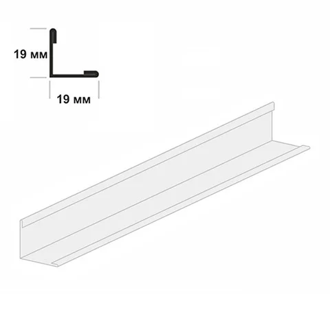 Плинтус пристенный (молдинг) 19х19 L= 3,0 м белый Плинтус пристенный (молдинг) 19х19 L= 3,0 м белый
