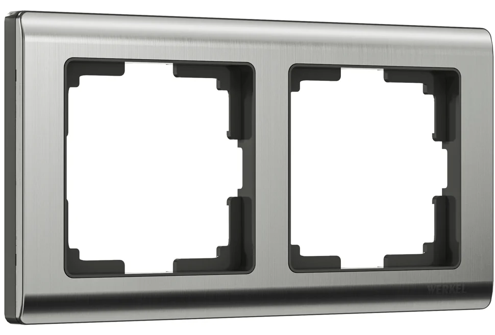 Рамка 2-местная Werkel Metallic, глянцевый никель, WL02-Frame-02, W0021602*