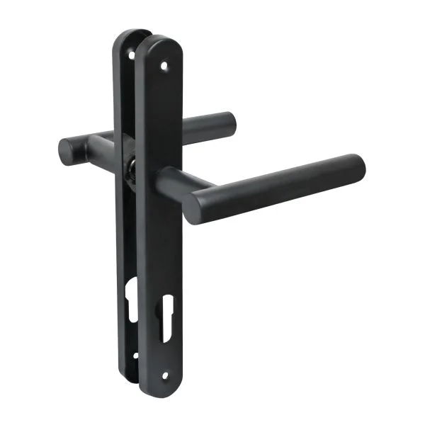 Ручка дверная на планке БУЛАТ РФ 85.30.10.02НС черный INOX 201 нержавеющая сталь д/узкопроф.замков