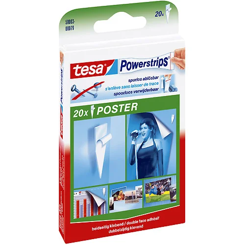Липучка двухсторонняя для плаката 20шт Powerstrips