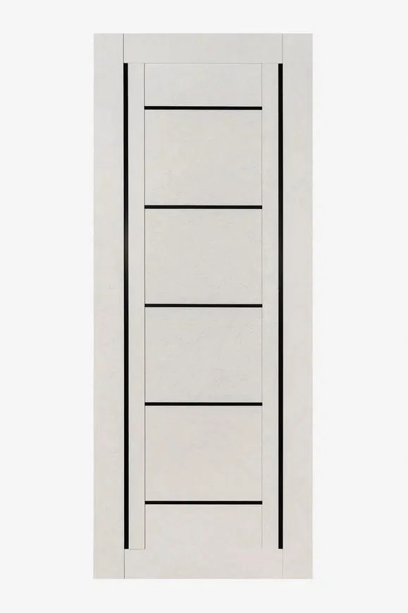 Дверь ТЕРРИ №110 Лофт Светлый, частичное стекло ЧЕРНОЕ 60, еврошпон