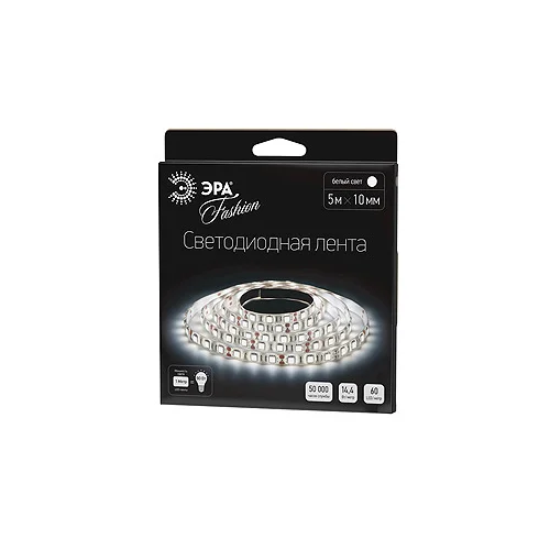 Лента светодиодная ЭРА LS5050-14,4-60-12-6500K-IP20-1 year-5m