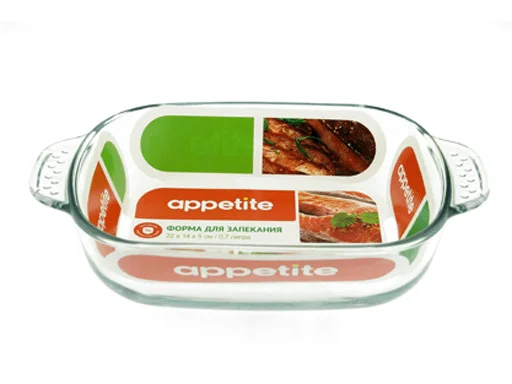 Форма Appetite PLH7 для СВЧ 0,7л прямоугольная Форма Appetite PLH7 для СВЧ 0,7л прямоугольная