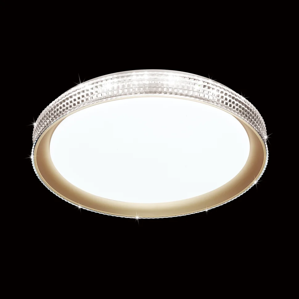 Светильник 3054/EL PALE SN 034 пластик/белый/золотистый LED 72Вт 3000-6000К D490 IP43 пульт ДУ SHINY
