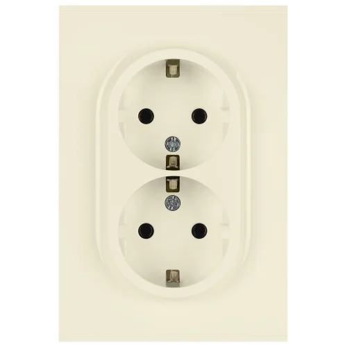 Розетка 2-местная СП ЭРА Arktik 2X2P+E Schuko с заземлением и шторками 16А-250В слоновая кость арт.16-2105-02 Розетка 2-местная СП ЭРА Arktik 2X2P+E Schuko с заземлением и шторками 16А-250В слоновая кость арт.16-2105-02