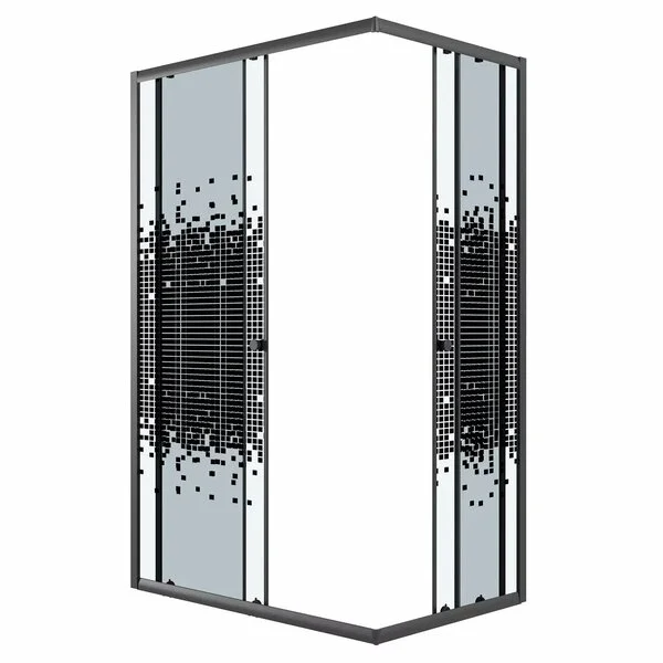 Ограждение душевое NIAGARA Eco NG-1018-14QBLACK (100х80х190) прямоугольник,раздвижное,черный,стекло мозаика,1 место Ограждение душевое NIAGARA Eco NG-1018-14QBLACK (100х80х190) прямоугольник,раздвижное,черный,стекло мозаика,1 место