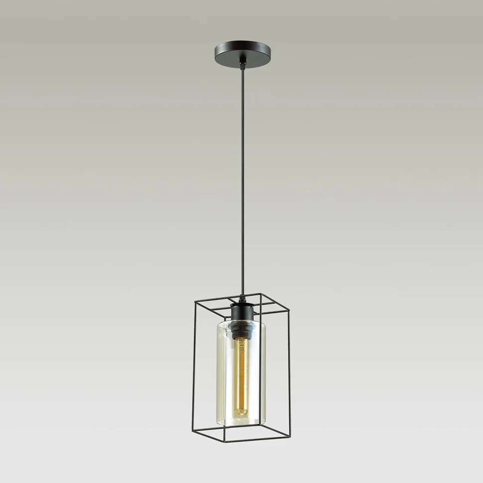 Подвес 3728/1 LN19 261 чёрный/коньячный E27 60W 220V ELLIOT