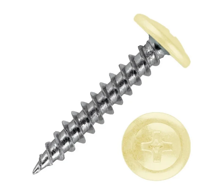 Саморезы с прессшайбой острие 4,2x25 RAL 1014 (уп 500шт)