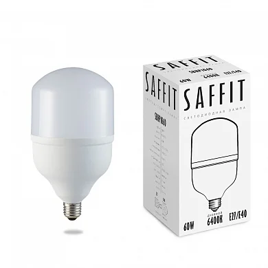 Лампа светодиодная 60W E27-E40 230V 6400K 4000Лм (дневной) Колба SAFFIT, SBHP1060