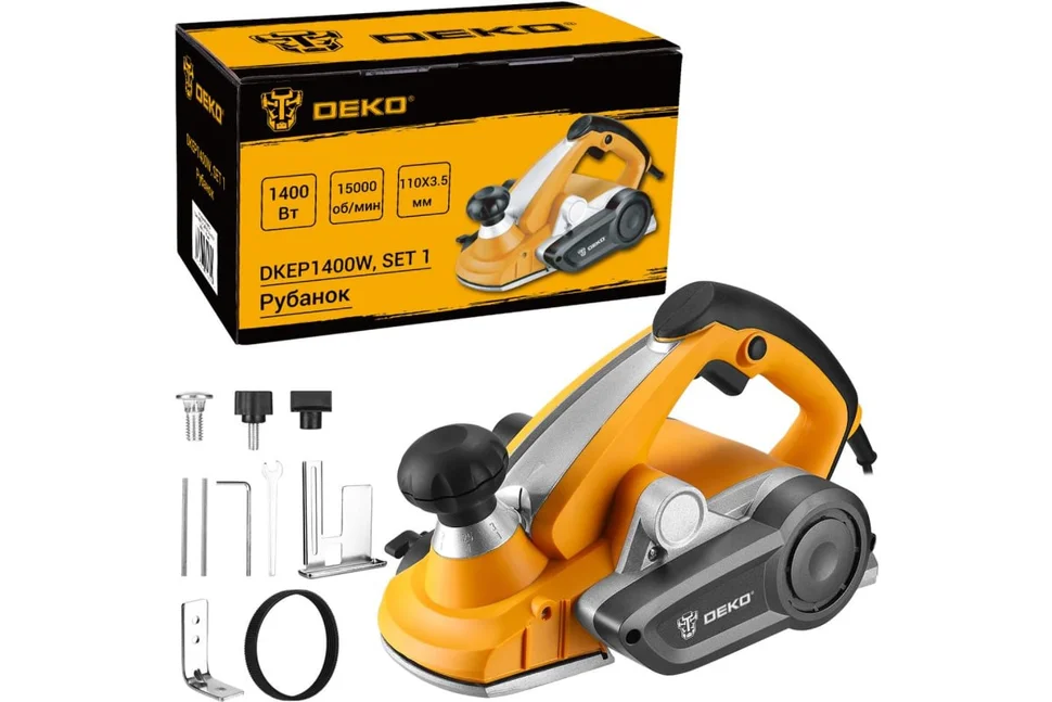 Рубанок DEKO DKEP1400W SET1, 1400 Вт, 110 мм