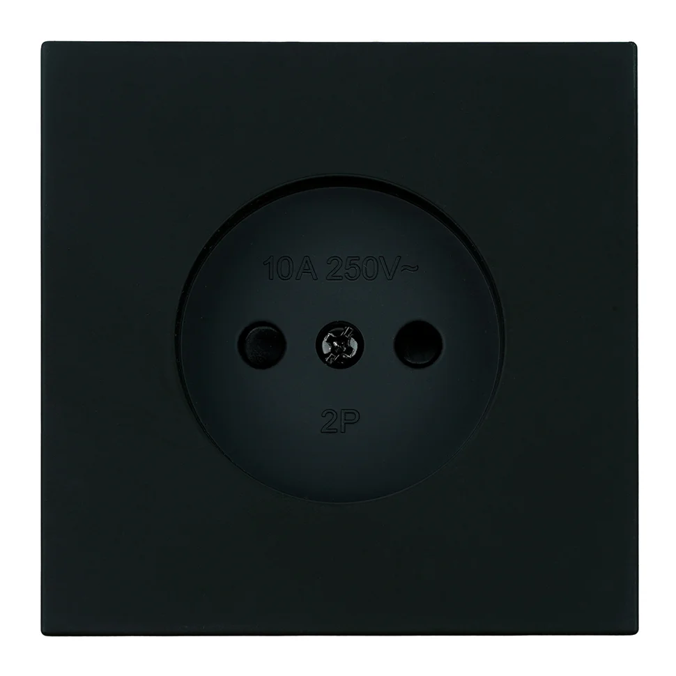 Розетка 1-местная (механизм) СП STEKKER Мия с защитной шторкой без заземления, 250В, 16А, RST16-3109-05, черный бархат