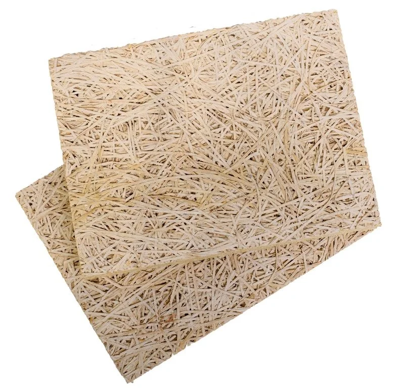 Плита фибролитовая ФП-570 2400х600х15мм, II сорт, фаска 5мм с 2х стор., стр.1мм, белый (65л/пач)