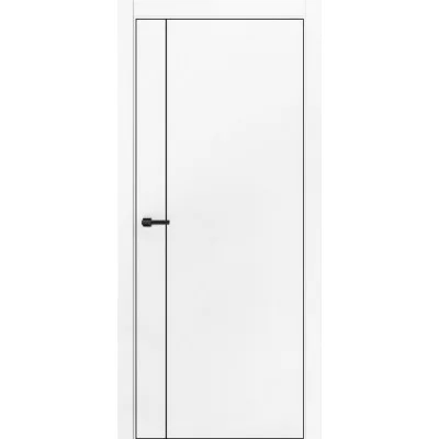 Дверь ДВЕРИ РЕГИОНОВ SILK-5 глухая белый(90) молдинг черный, 70 ПЭТ (кромка ABS черная)