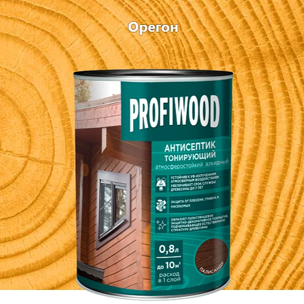 Антисептик EMPILS PROFIWOOD тонирующий "2 в 1" алкидный орегон 2,1 кг (2,5л)