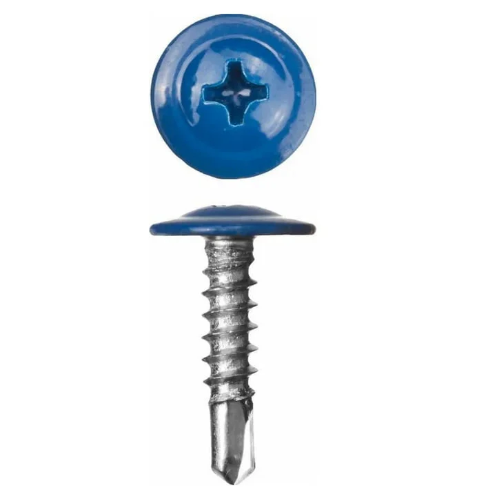 Саморезы с прессшайбой сверло 4,2x16 RAL 5005 (уп 20шт) подвес, Biskrep Саморезы с прессшайбой сверло 4,2x16 RAL 5005 (уп 20шт) подвес, Biskrep