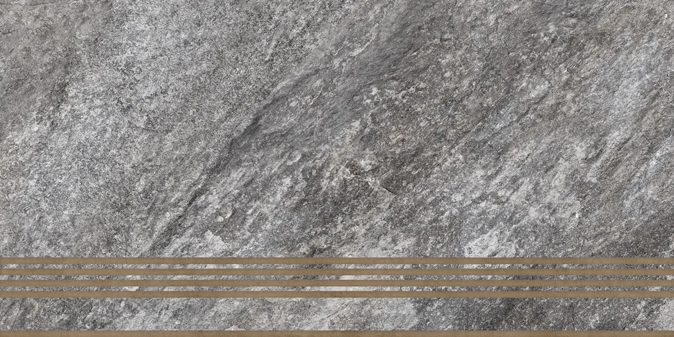 Керамогранит GLOBAL TILE Thor_GT серый Ступень 30x60 арт.ST220VG