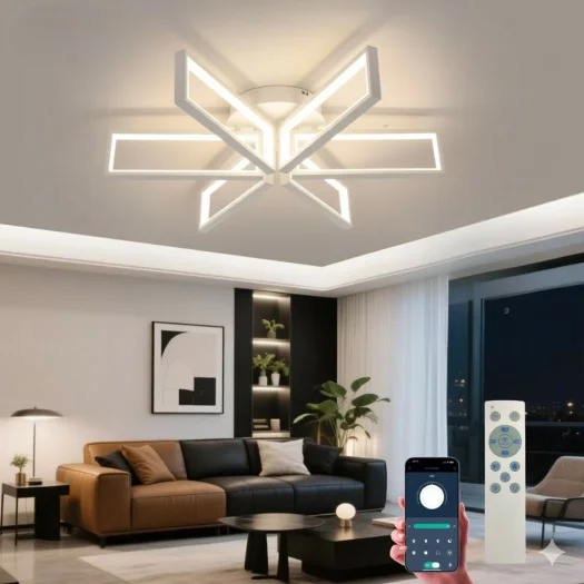 Люстра светодиодная управляемая MALDI 120W 6S-APP-650x150-WHITE/WHITE-220-IP20