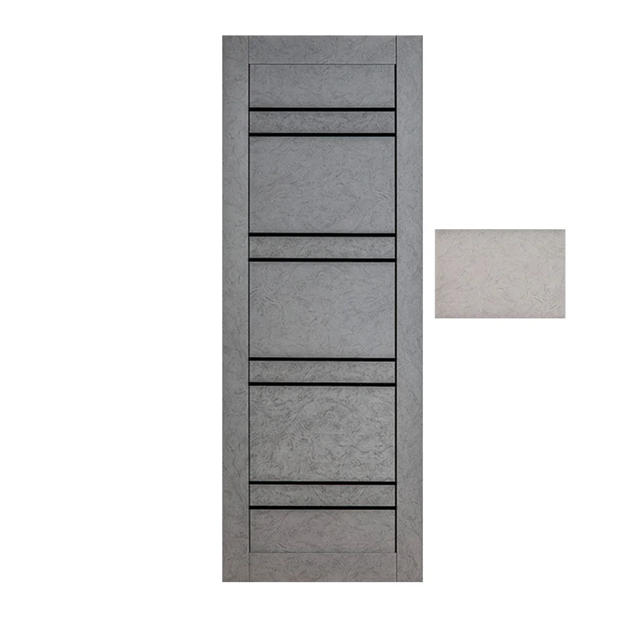 Дверь ТЕРРИ №104 Лофт Светлый, частичное ЧЕРНОЕ стекло 90, еврошпон